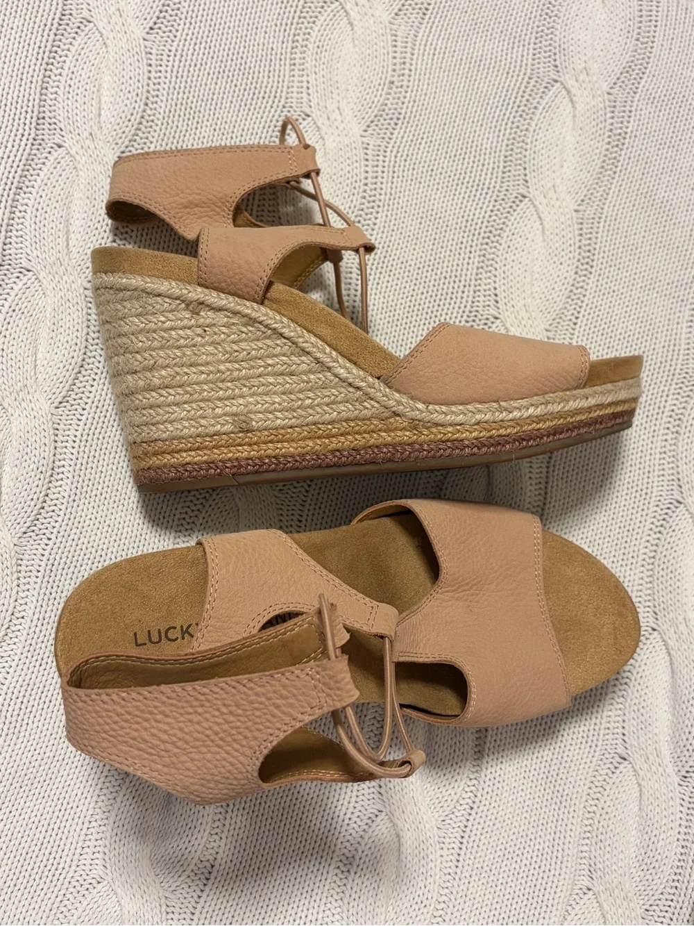 Women's Lucky Brand Yejida Espadrille Wedge 8.5 Maple Sugar